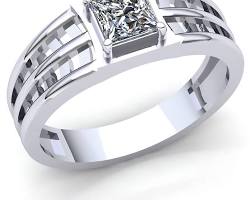 Image of Classic Solitaire black diamond ring for men