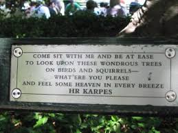 Central Park Bench (Great Quote) - Picture of Central Park, New ... via Relatably.com