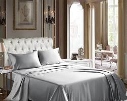 تصویر Satin fabric bed sheets