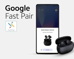 Image of phone screen showing the Google Fast Pair menu with the Redmi Buds 4 Active listed