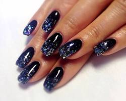 Hình ảnh về Black galaxy nails