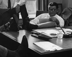 Image of history of mass media advertising innovation vintage radio studio 1930s television commercial production 1950s billboard construction history Madison Avenue creative revolution 1960s