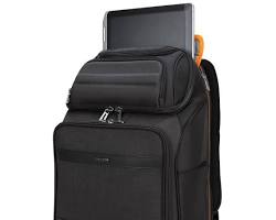 Imagen del compartimento para portátil de la mochila Targus CitySmart EVA Pro