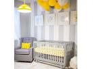 Deco chambre bebe fille rose et gris jaune