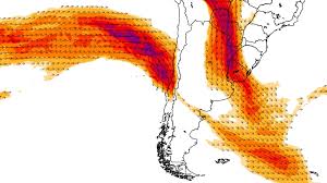 Poderoso rio atmosférico se aproxima da América do Sul