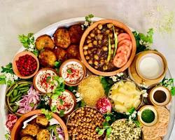 Image of variety of delicious street food and gourmet dishes platter