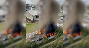 Vídeos mostram incêndio causado por queda de Helicóptero no Recreio dos Bandeirantes; veja