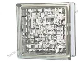 Hình ảnh về Gạch kính rỗng màu trắng họa tiết hoa lá