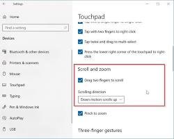 Twofinger scrolling settings in Windows 10