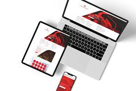 Modern website design on laptop screen showing professional homepage