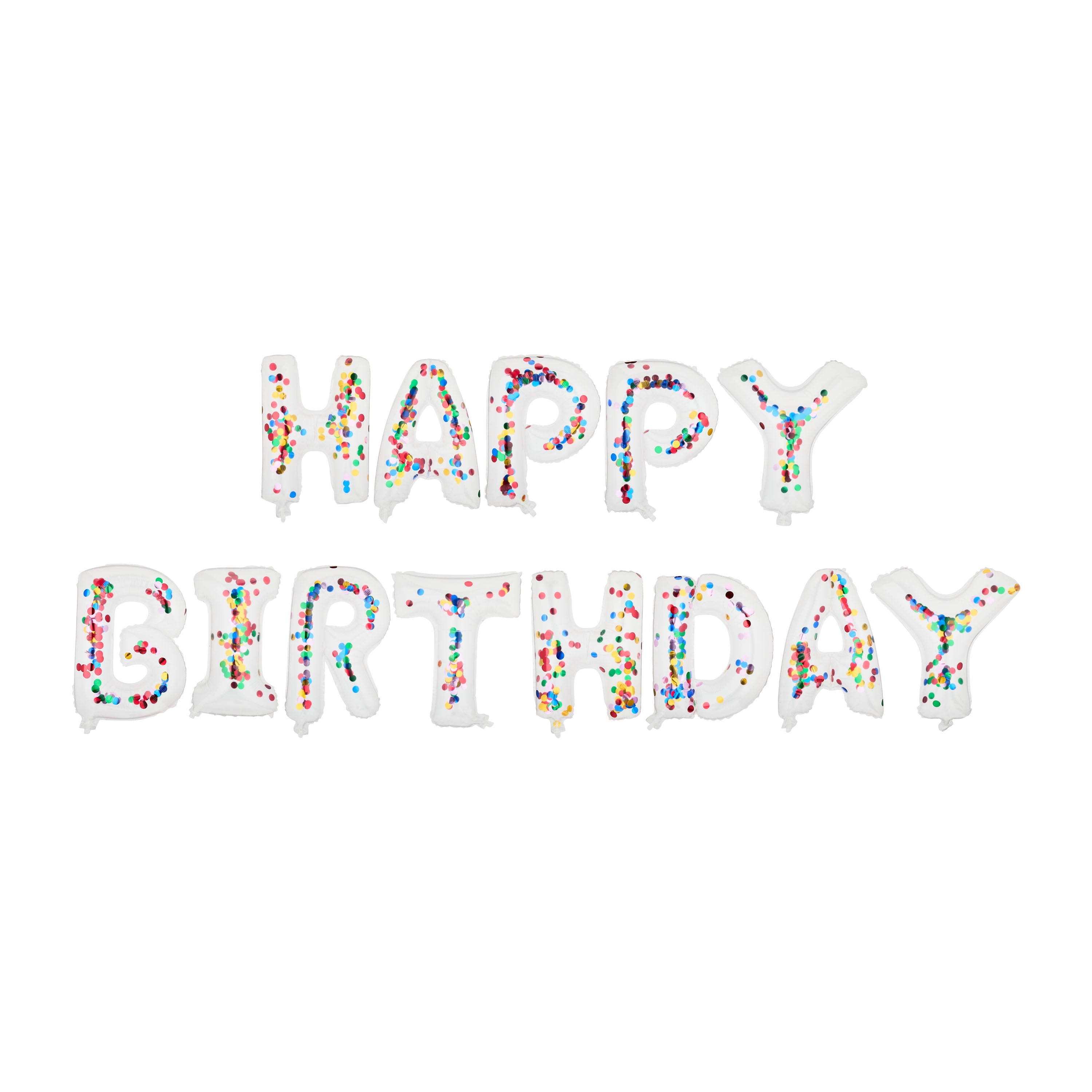 Multi-color Happy Birthday Confetti Metallic Foil Balloon Banner