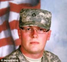 Fatal prank: Pfc. Isaac Lawrence Young, 22, of Ash Grove, Mo., was allegedly shot in the face by fellow soldier Spc. Patrick Edward Myers - article-2272416-174DB26F000005DC-316_306x284