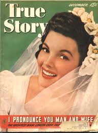 Lucille Wilde wearing white on the cover of the December 1943 issue of True Story; Natural Color Photograph by Robert Keene. - truestorydecember1943