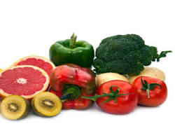 Image of Vitamin C rich foods: citrus fruits, bell peppers, broccoli