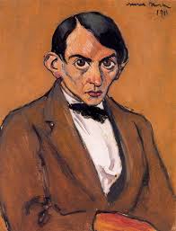 Portrait of a Man - Albert Bloch. Artist: Albert Bloch. Completion Date: 1911. Place of Creation: Germany. Style: Expressionism. Genre: portrait - portrait-of-a-man-1911