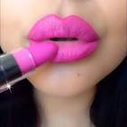 Pink matte lipstick