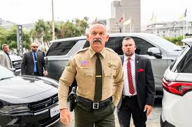 Chad Bianco arrives at a California supreme court hearing
