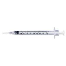 BD 1 mL Allergy Syringe with Permanently Attached Needle