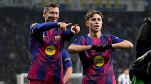 Olmo y Lewandowski deciden el derbi y mantienen líder al Barça