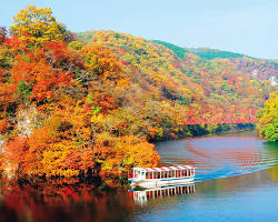 帝釈峡の紅葉の画像