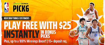 DraftKings Pick 6 Promo: Get $25 in Bonus Picks for NBA & More