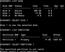 Image of selecting partition