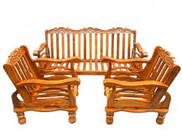 Image result for WOODEN SOFA SET