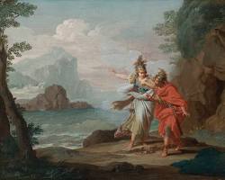 Image of Odyssey Book 1 classical art Telemachus and Athena