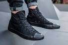 Mens Black Converse All Star Mono Hi Trainers schuh