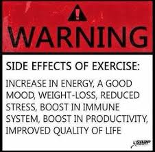 Side effects of #exercise: increased energy, improved mood ... via Relatably.com