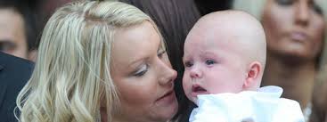 TEARS Joanne McAleese comforts five month old son Charley during her husband s funeral TEARS: Joanne McAleese comforts five-month-old son Charley during her ... - 127347_2
