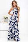 Blue floral maxi dress