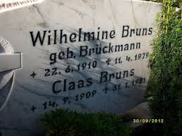 Grab von Claas Bruns (14.09.1909-31.01.1981), Friedhof Warsingsfehn-