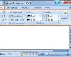 Image of Page Layout tab in Word