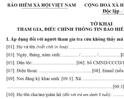 Hình ảnh về Tờ khai tham gia, điều chỉnh thông tin BHXH, BHYT, BHTN, BHTNLĐBNN (mẫu TK1TS)