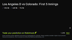 August 19, 2026: Los Angeles D vs Colorado: First 5 Innings Prediction Market
