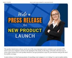 Image of press release announcing a new product launch