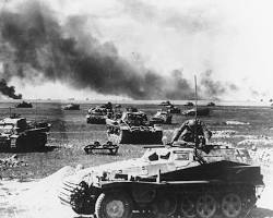 Image of German tanks exploiting a breakthrough in enemy lines