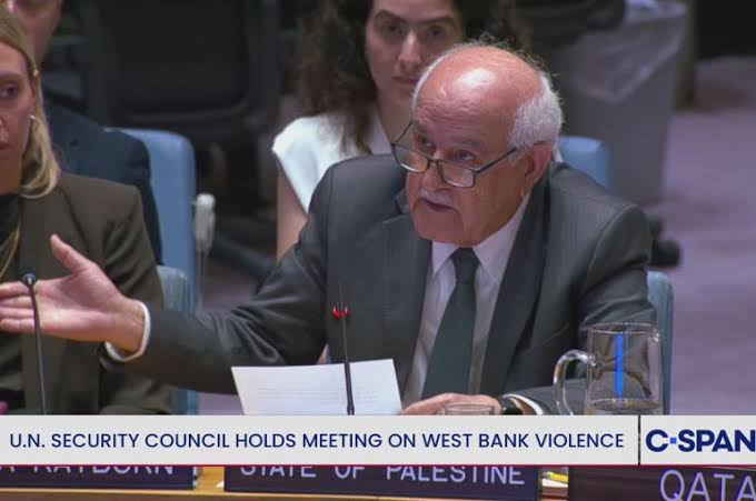 U.N. Security Council meets on West Bank violence as Israel defends E1 settlement tenders and UNRWA seizure; Mansour says 'appetite for colonial conquest' trumps peace