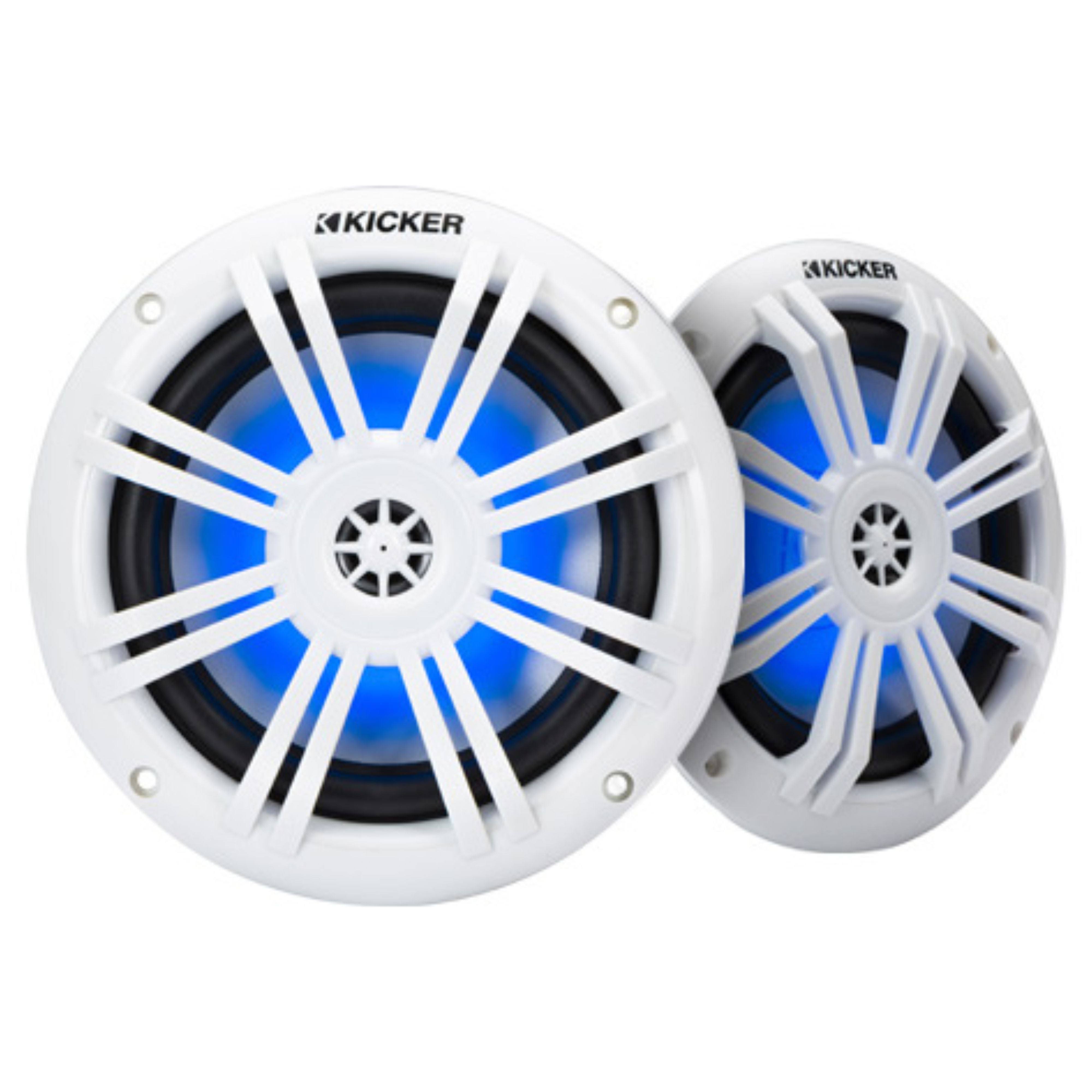 Kicker 51KM604WL KM 6.5" 4 LED Marine Coaxial Speakers