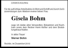 Gisela Bohm-sage ich danke all | Nordkurier Anzeigen - 006012921301