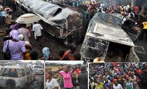 Image result for Tanker Falls On Lagos Bridge, Ignites Fire
