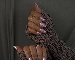 Image de Chrome Pink Almond Nails