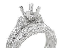 Image of Princess cut diamond vintage setting ring