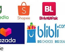 Logo Tokopedia, Shopee, Lazada