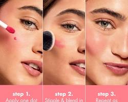Image of liquid blush application on cheeks