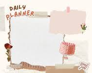 Cute Brown Vintage Collage Paper Daily Planner