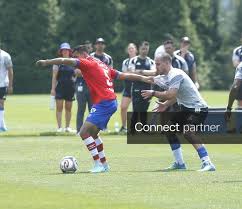 Licensable picture: FC Cincinnati's Pavel Bucha pressures his opponent during FC Cincinnati's 5-0 win over CD Olimpia in a friendly match July 15