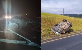 Acidentes deixam criança de dez anos e outras três pessoas feridas na BR-376; um dos motoristas fugiu