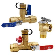 3/4" Tankless Water Heater Isolation Valve Kit Pressure Relief ...